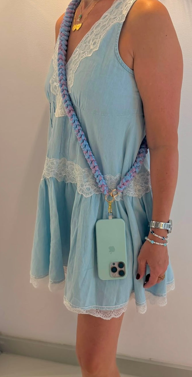 Blue & Lilac Phone Strap